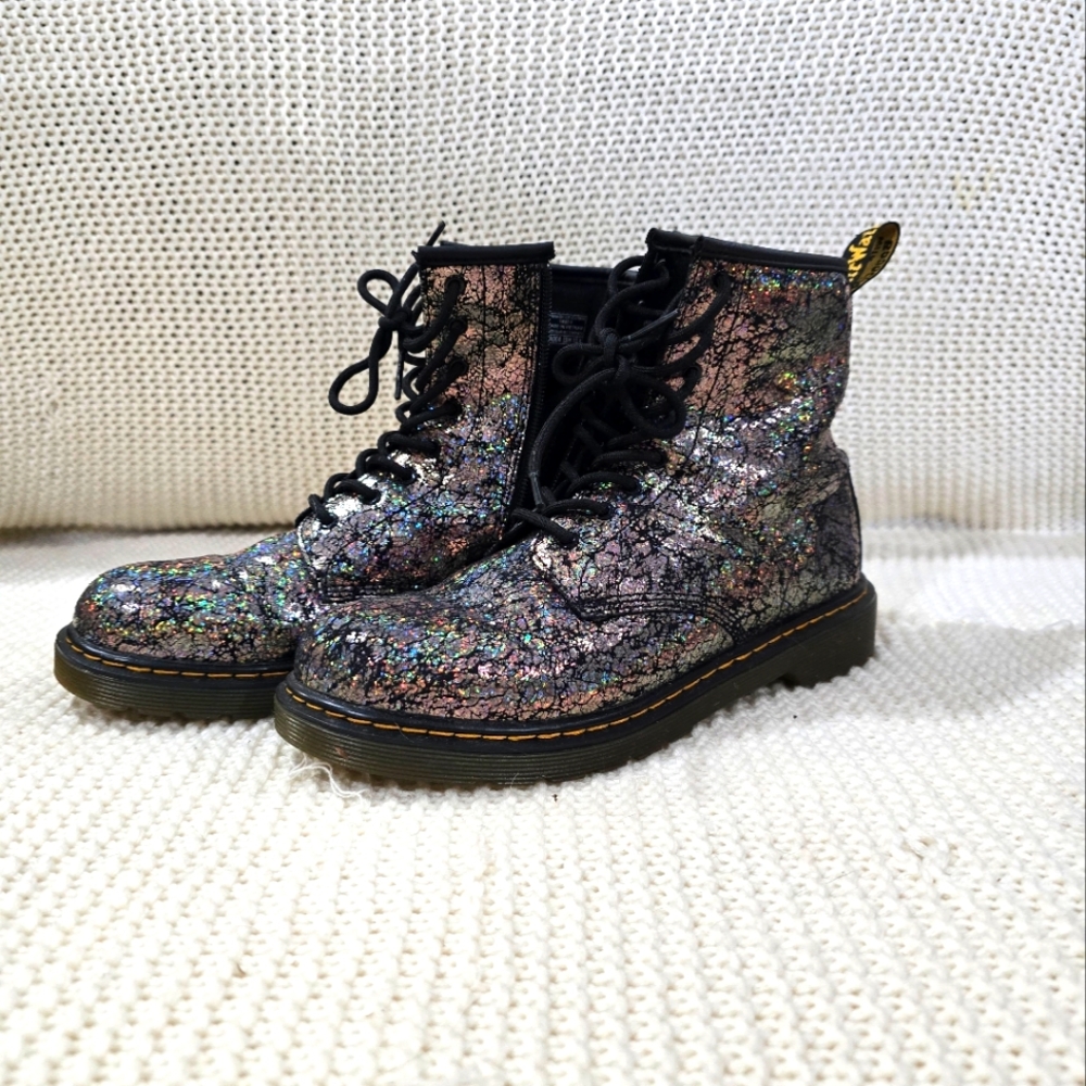 Dr Doc Martens Black Disco Crinkle Boots 7